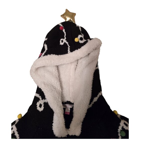 NWOT Women's Holiday Ugly Christmas Sweater Hoodie with Lights Star Size L 11-13 - Picture 3 of 7